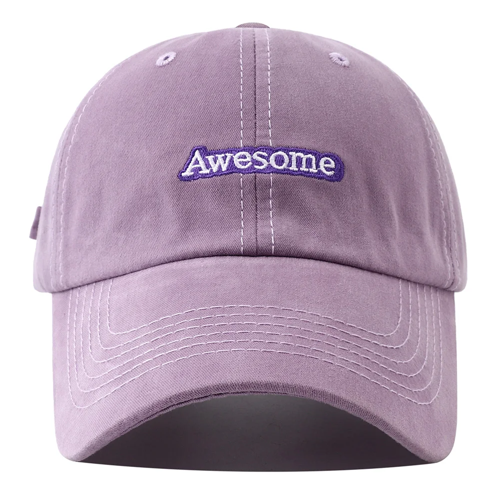 New Womens Purple Harajuku Cotton Baseball Hat Snapback Cap Male Female Fashion Letter Embroidery Caps for Women Casquette Femme