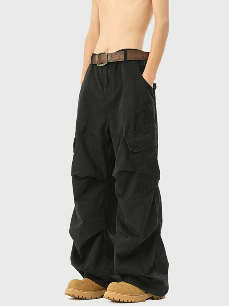 

American Sle Workwear Pants Men's Spring Autumn Loose Straight Leg Cargo Trousers Casual Pants with Multiple kets