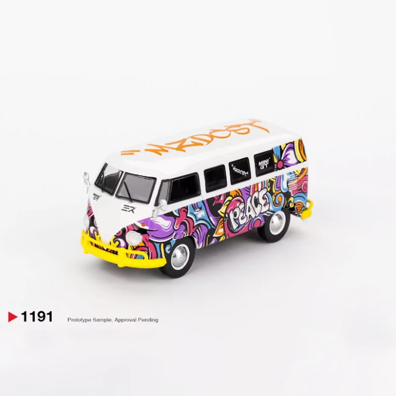 

Модель автомобиля T1 Van MGT01191 из литого сплава в масштабе 1:64, готовый продукт, имитационная игрушка, коллекционный подарок, статическая модель для демонстрации