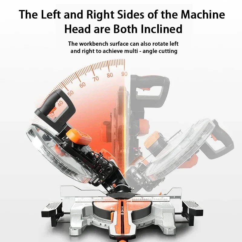 

12 Inch 305mm Sliding Wood Miter Saw Single Bevel with Laser LED Light Electric Power Tool Cutter 45° Aluminum Sawing Machine