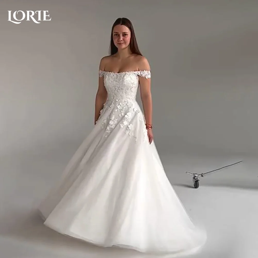 

LORIE Satin Bow Wedding Dresses Arabia A-Line Pleats Ball Sweetheart Bridal Gown Princess Bride Dress Customized Simple Dress