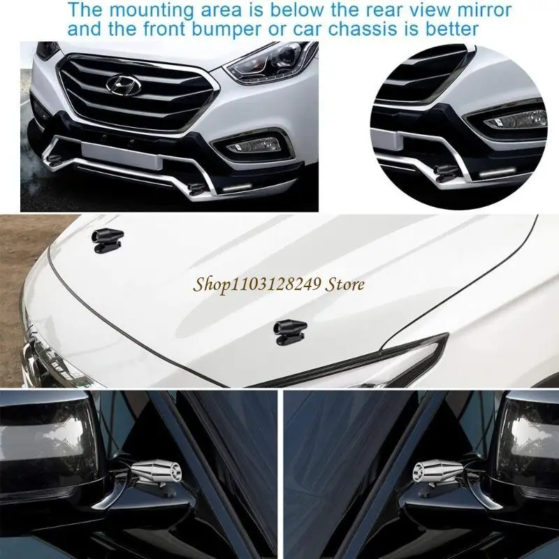 

N5KD Universal Deer-Animal Black Silver Alert Whistles System for Car Truck Bike 2x