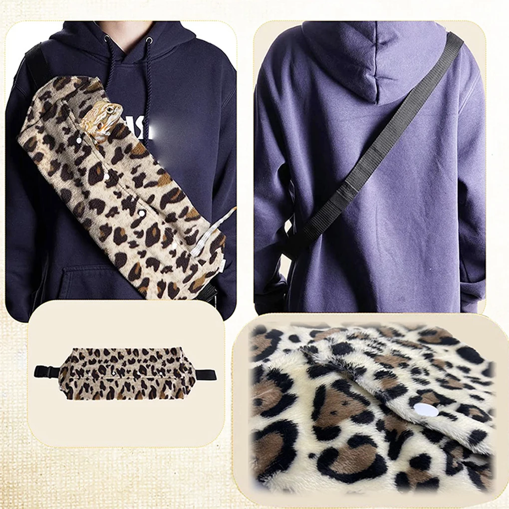 Borsa per lucertole Spalla regolabile Imbracatura per drago barbuto Flanella che mantiene caldo e confortevole Arrampicata 55,5x21 cm per barbuto