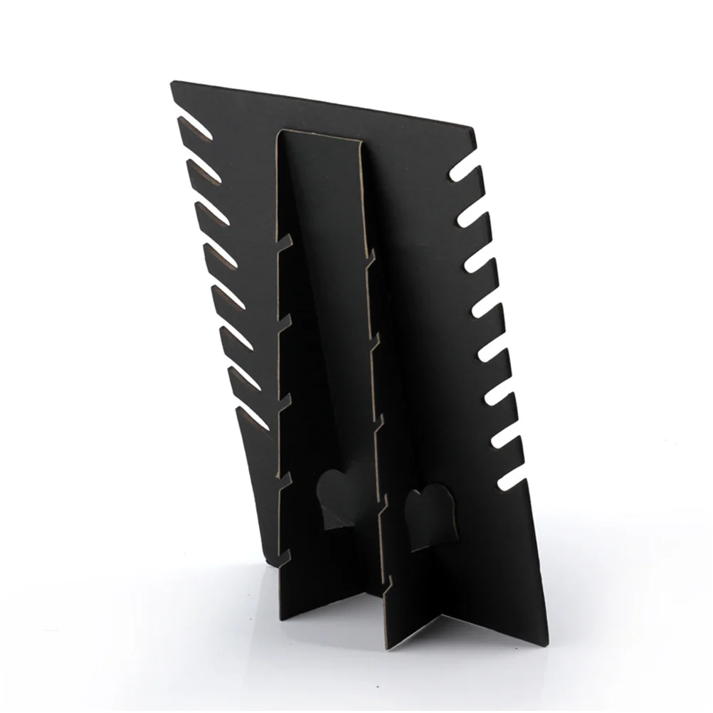 Organizador de joyas, soporte de collar flocado Rectangular negro para colgante, estante de almacenamiento, caja de regalo, decoración