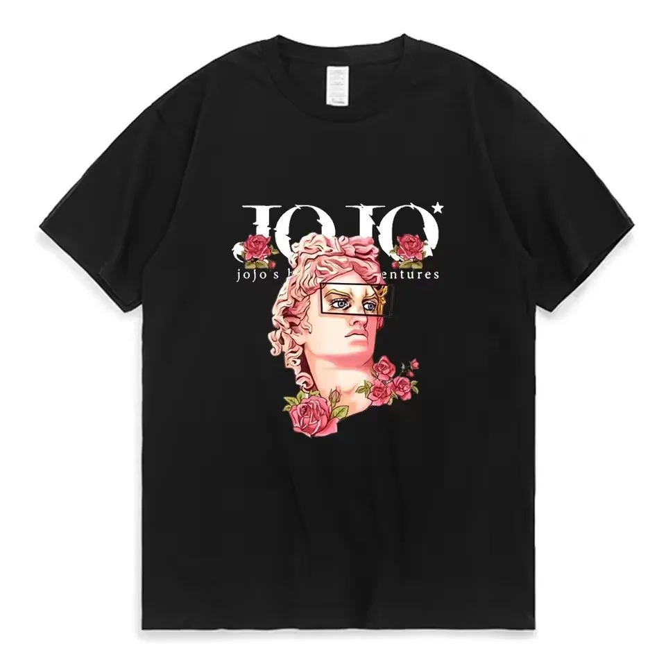 Anime Jojo 7 Steel Ball Run Charlie Kirk & Gyro Zeppeli Grafik-Baumwoll-Unisex-T-Shirt 2026 Sommer Neues Y2k Kurzarm-T-Shirt – Detail 10
