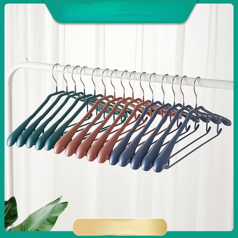 

10pcs Impregnated plastic non-slip wide shoulder seamless clothing rack bold suit racks clothes rack clothes rack wholesale home