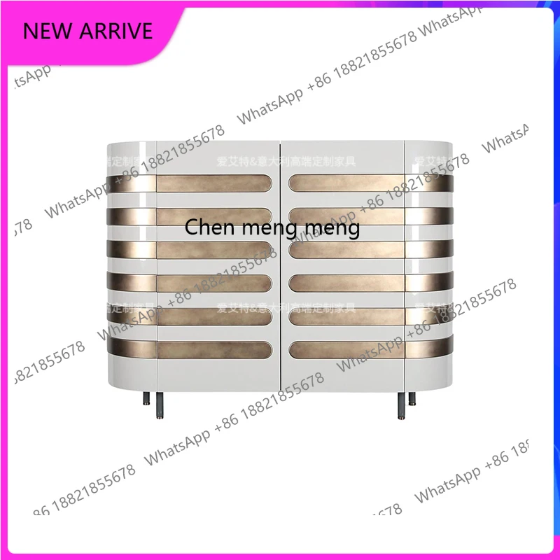 

K4050 Итальянский светлый роскошный обеденный боковой декоративный шкаф, дуговой дизайн, шкафчик, высококачественные роскошные ювелирные изделия, десять сундуктов