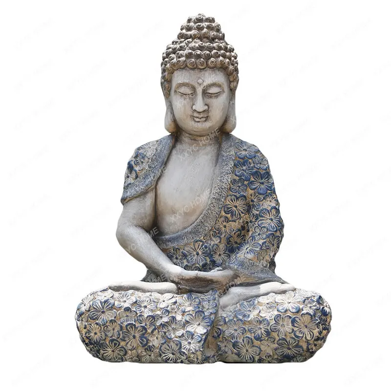 

New Chinese Style Top Floor Zen Buddha Ornament Decoration Courtyard Balcony Garden Terrace Layout Landscape Decoration