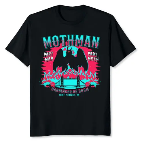 NEW LIMITED Mothman Harbinger Of Doom Funny Cute Cryptid Creature T-Shirt