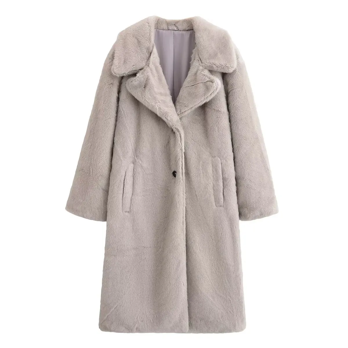 

Зимняя женская разноцветная модная женская куртка из искусственного меха в европейском и американском стиле 2025 года, смешанное пальто