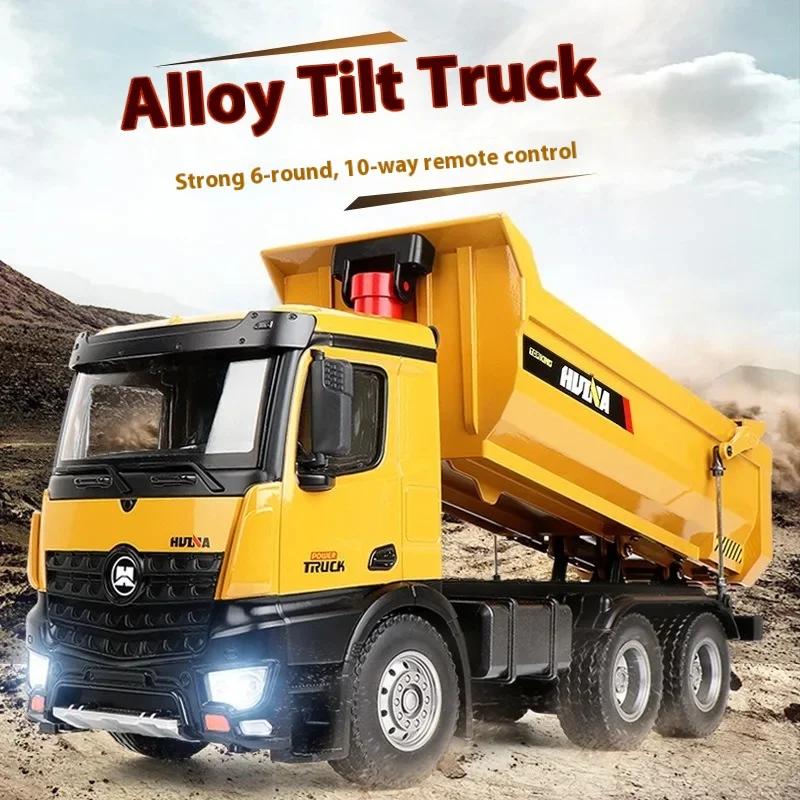 

Huinana 582 Large Alloy Remote Control Dump Truck RC Heavy Duty Toy Model Heavy Transport Vehicle For Boys And Girls Aged 8-14