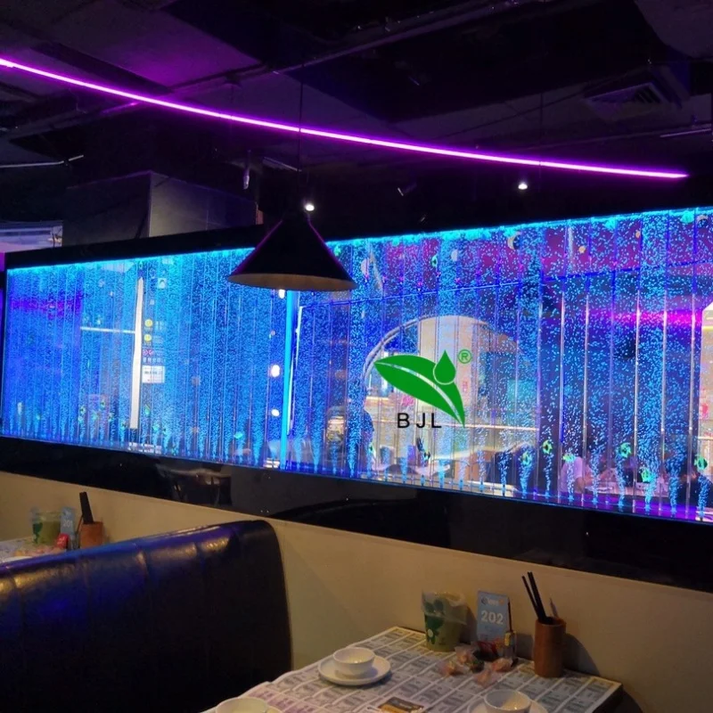 (Op Maat) Moderne Sensorische Led Rgb Kleurrijke Waterbel Licht Muur Scheidingswand Bar Decoratie Meubels