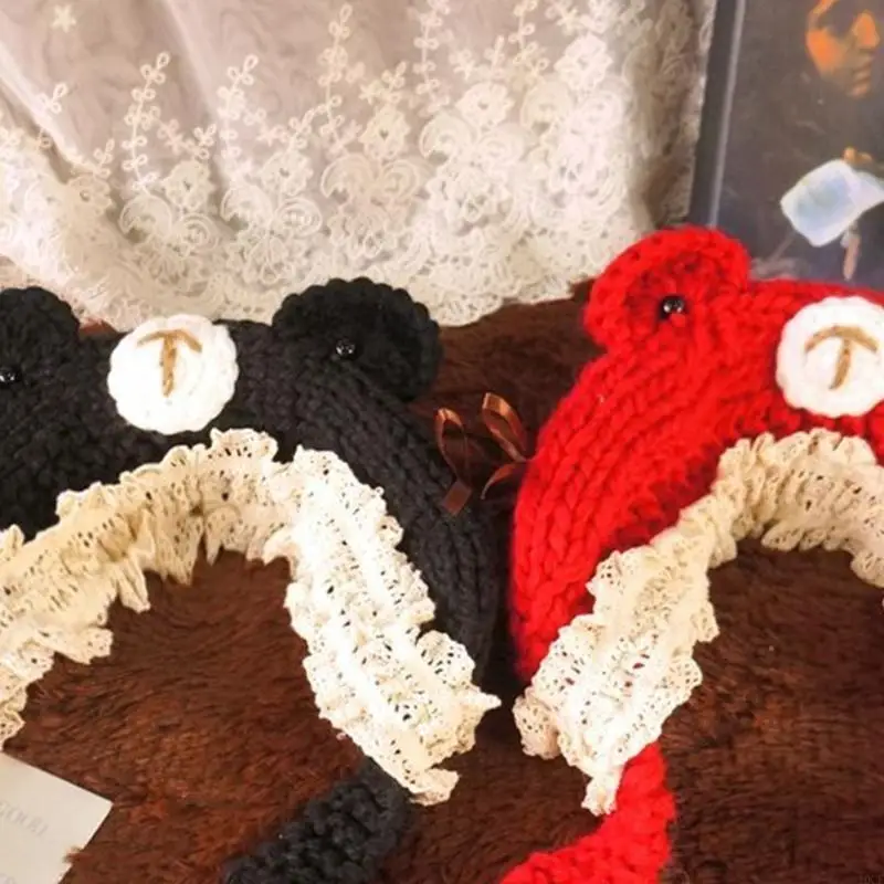 قبعات الأطفال الدافئة متماسكة قبعة صغيرة آذان لطيف محبوك قبعات الفتيات الشتاء أغطية الرأس #1