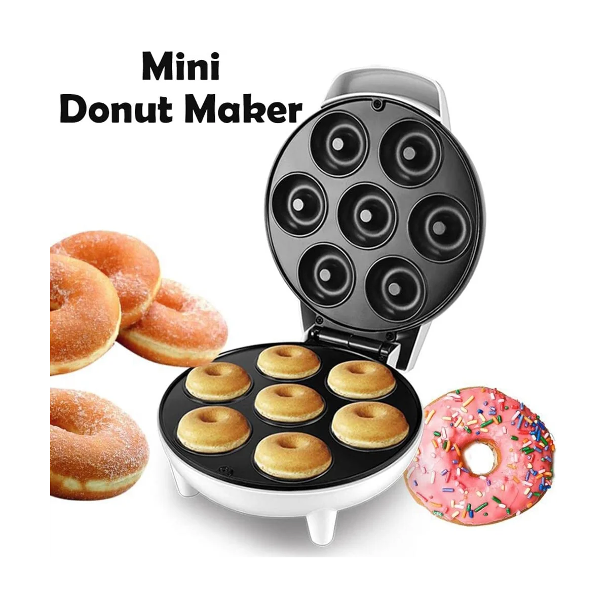 Mini Donuts Machine 110V Donut Maker Machine DIY Thuisgebruik Mini Maker Zwart US Plug-ABLM