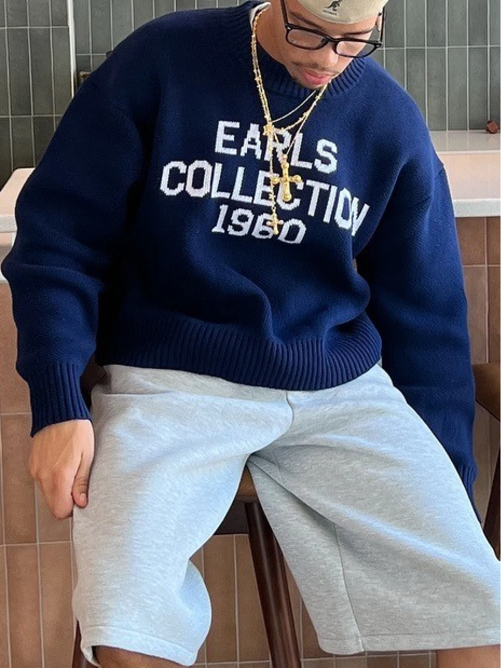 

Осень/зима 2021, повседневная одежда в уличном стиле, свитер Y2K, жаккардовый топ с круглым вырезом и длинными рукавами, ленивый стиль