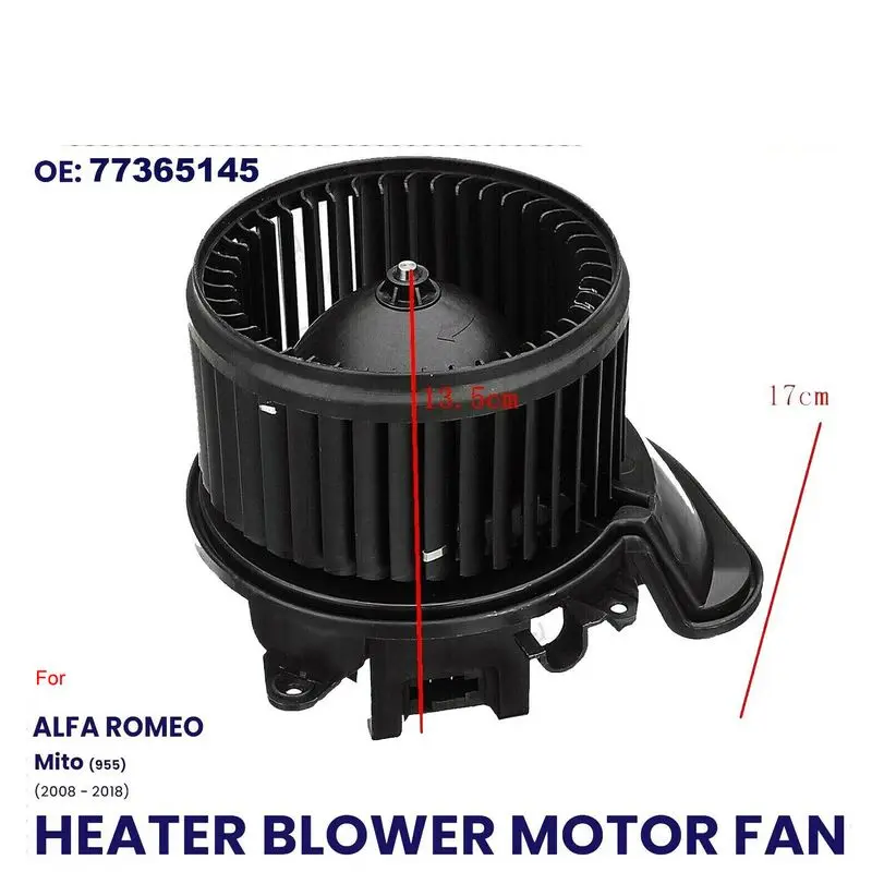 Ventilador interior do motor do ventilador do CALOR para ALFA ROMEO MITO 2008-2018, tipo RHD do OEM, novo