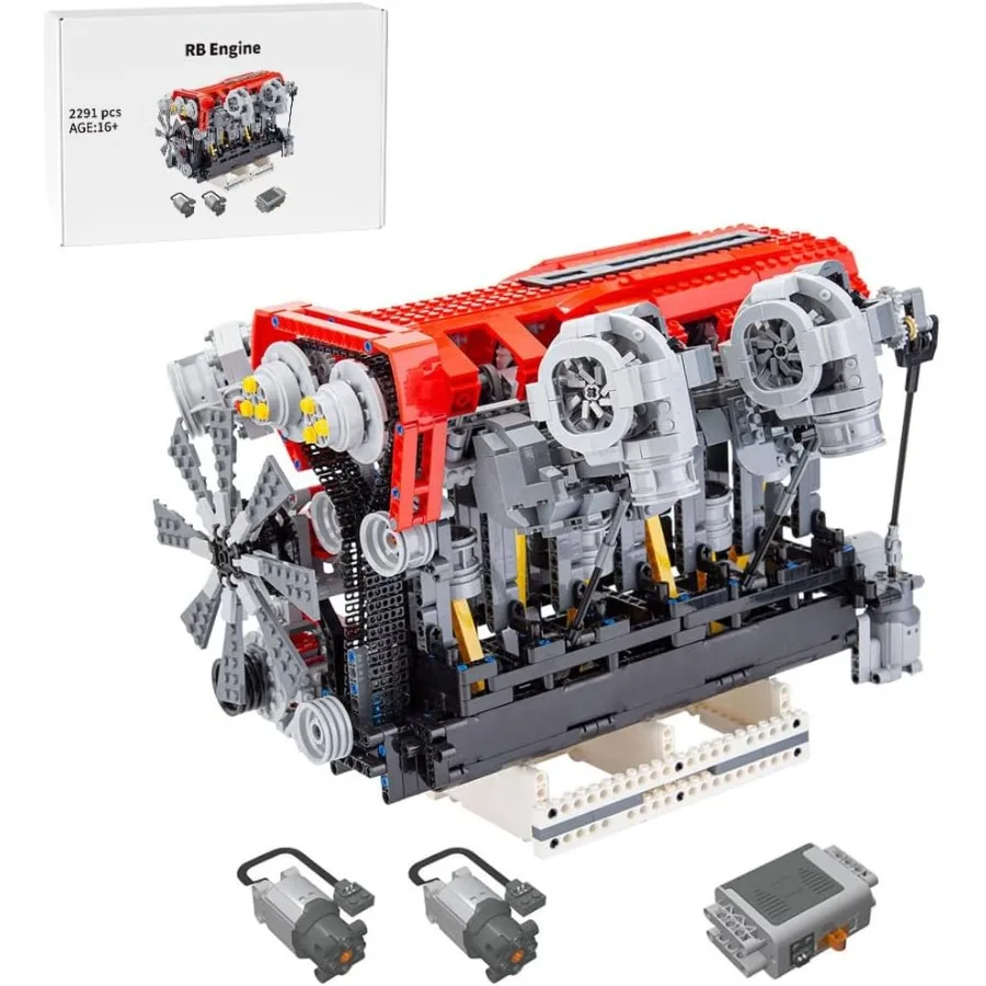 

Комплект строительных блоков двигателя для взрослых с параллельными двойными турбонаддувом DOHC с четырьмя клапанами, шестицилиндровым дизайном, функция питания MOC Eng