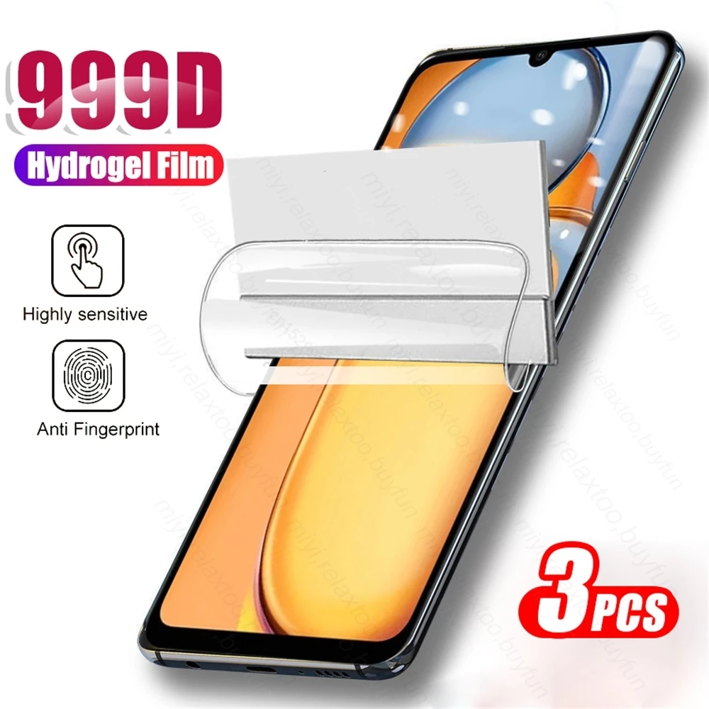 Redmi13C Case 3PCS 999D Curved Soft Hydrogel Film For Redmi 13C 4G Screen Protector Not Tempered Glass On Redmy 13C 13 C C13 4G