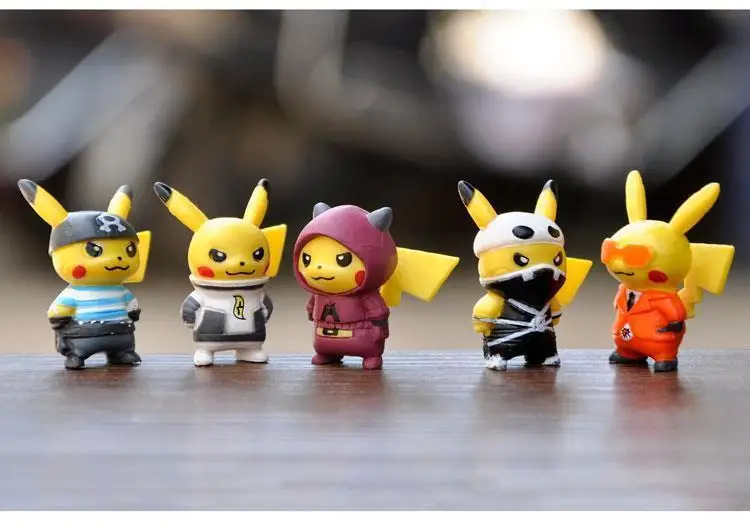 10pcs/set Pikachued Mini Figures Pvc Action Figures Cartoon Super Mini Ninja Pikachu Series Children\'s Toys Christmas Gift