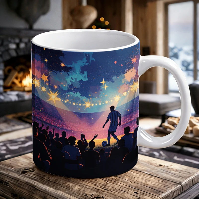 Starry Night Stadium Soccer Buttons Mug Coffee Cup Ceramic Cup with a bottle opener function of 2026 Major Football Event