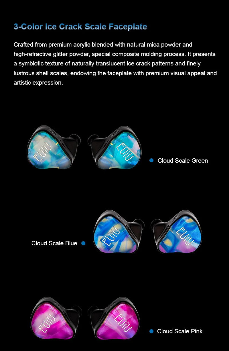 EUIU EI-01 Dynamischer Treiber Allround-HiFi-IEM mit 0,78mm 2-Pin Abnehmbarem Anschlussdesign – Detail 5