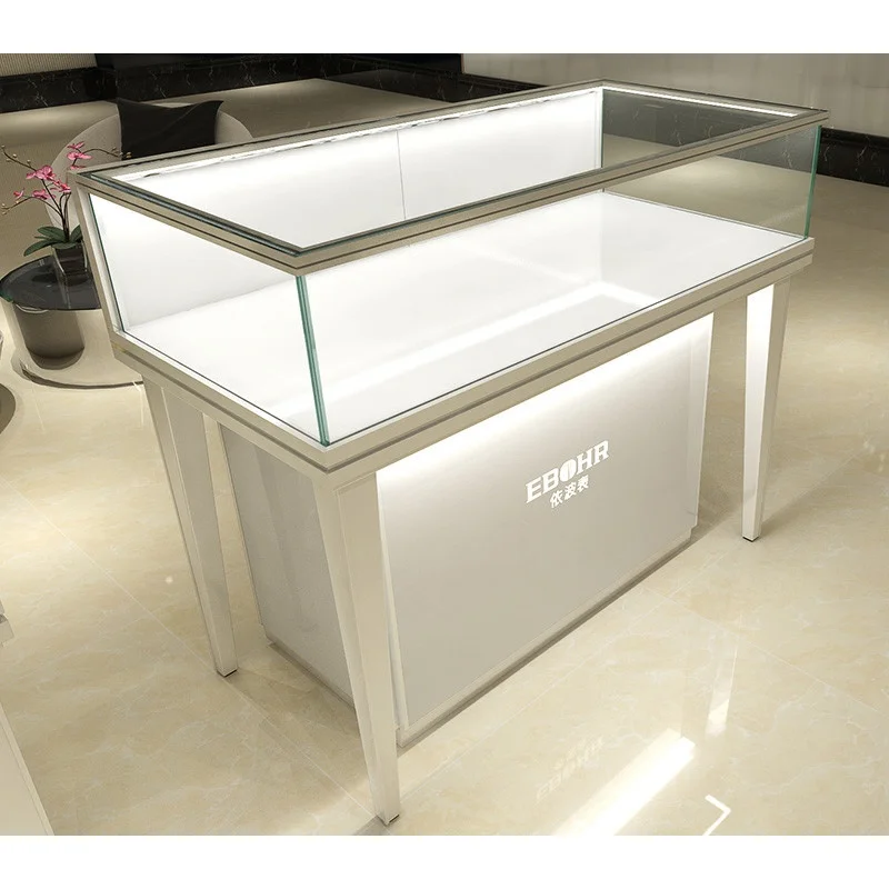 Custom, Retail Jewelry Store Display Furniture Design Custom Stainless Steel Display Cabinet For Jewelry Store Showcase And Coun