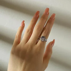 Moon ring and sparkling sun for couples, stackable finger jewelry, blue sky, engagement, women, summer, new, 2 pcs, set, 2023 5 Main Sales Gift Couple - №5