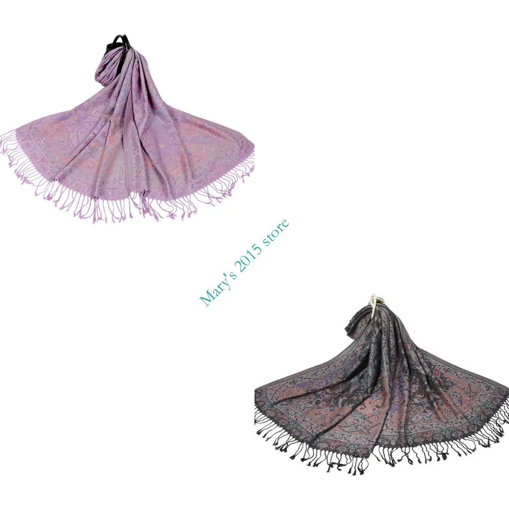 

E15F Многоусобое кисточки Scarf Print Print Shal Bohemian плечевой оберток зимний шейр