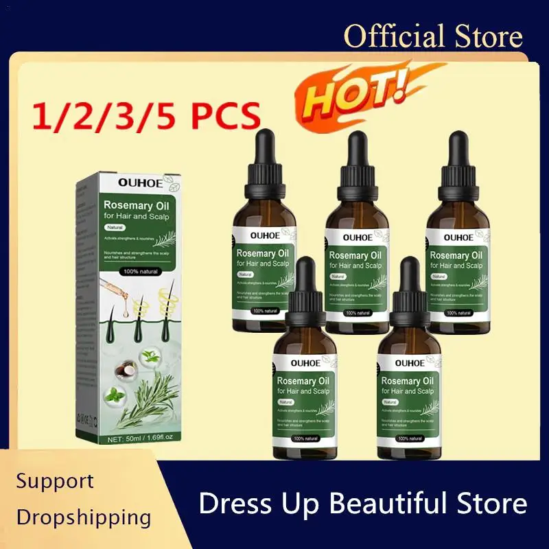 1-5X Rosemary Oil For Hair Growth Anti Hair Loss Serum Fast Regrowth Repair Dry Scalp Treatment Hair Care Products for Men Women