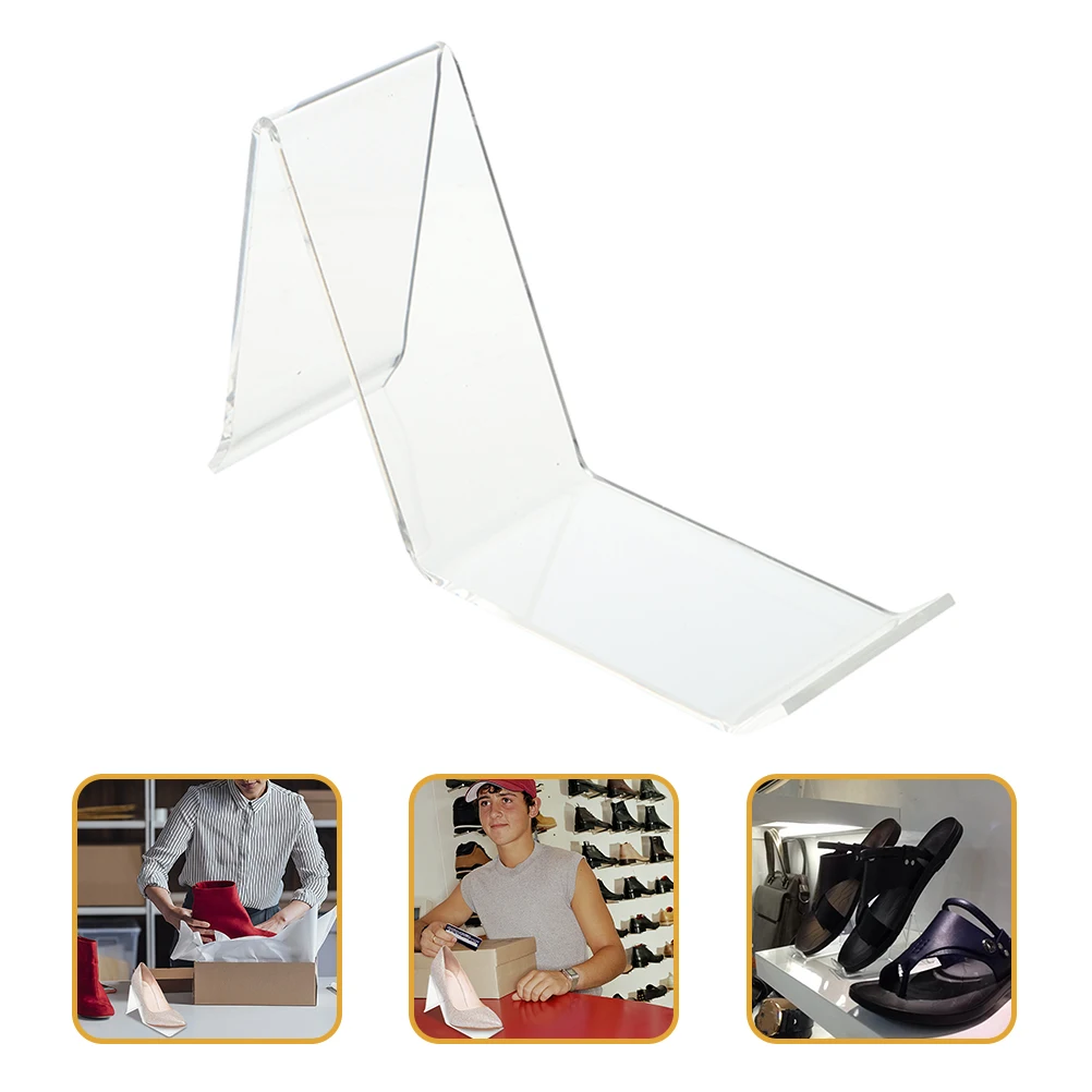 

4 Pcs Clear Shoe Display Stand PMMA Transparent Fashion Shoes Holder Suitable Home Store Mall Storage Friendly Sandal