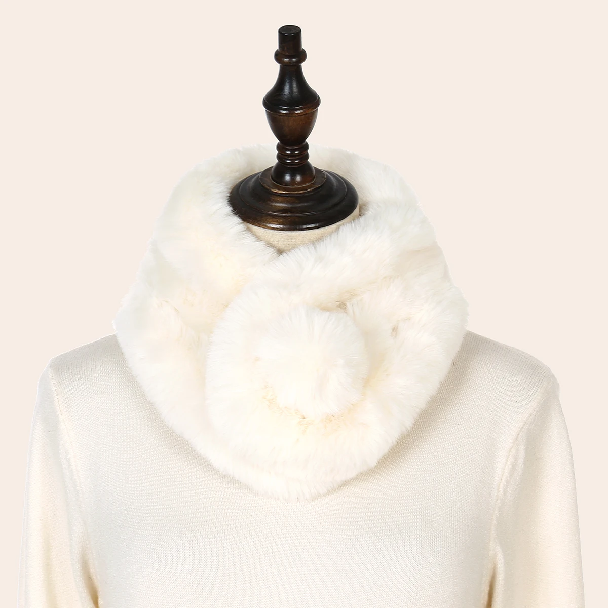 Bufanda de piel de conejo para mujer, cuello cruzado grueso de felpa, cuello cálido, bufandas peludas informales para exteriores, Otoño e Invierno