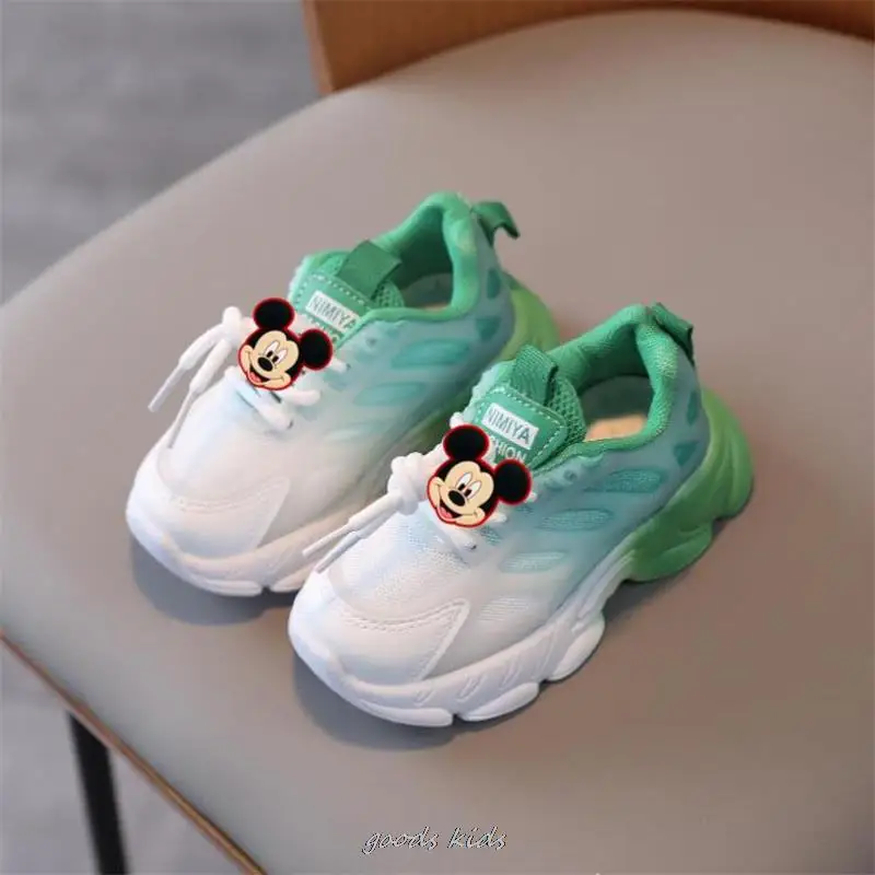 Disney Stitch Size 21-30 Baby Toddler Shoes For Boy Girls Breathable Mesh Little Kids Casual Sneakers Non-slip Sport Shoes Tenis