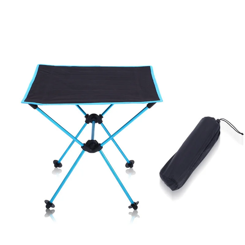 ABGE-Outdoor Camping Desk Portable Camping Desk For Ultralight Beach Aluminium Hiking Climbing Blue