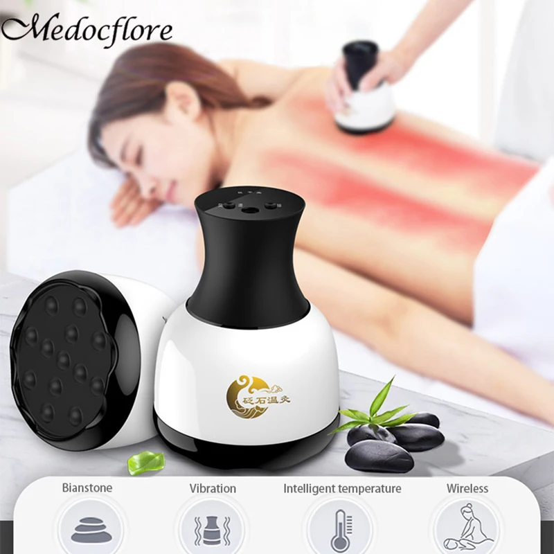 

Electric Gua Sha massager Body Sauna Heating Machine Black Jade Bian Stone Scraping Vibration Household Health Care Apparatus