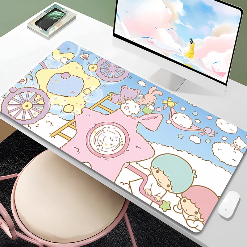 

Mouse Pad littletwinstars Non-Slip Rubber Edge locking mousepads Game play mats notebook computer Sanrio Girl style Home Decor