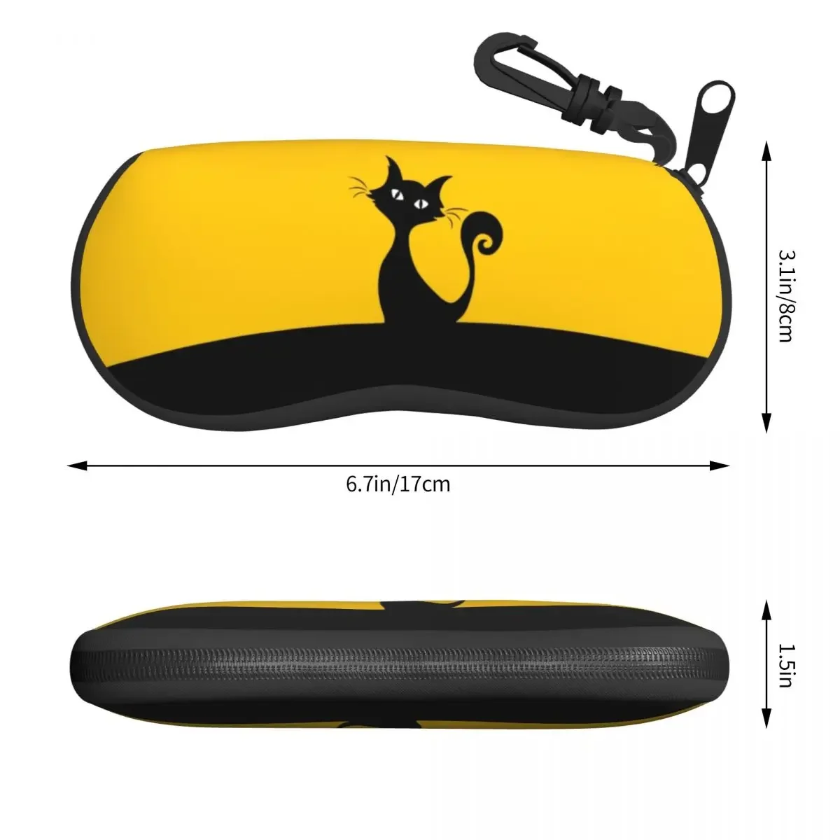 Custom Black Cat Hill Glasses Case Stylish Animal Cartoon Kitten Shell Eyeglasses Case Sunglasses Box