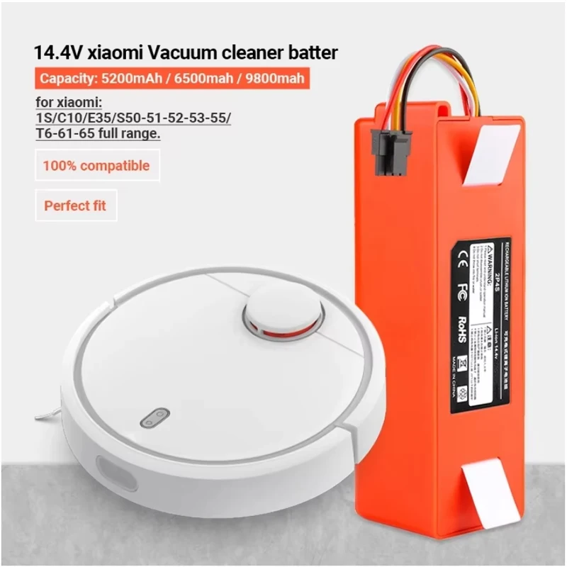 14.4V 6500mAh li-ion Battery Vacuum Cleaner accessories for xiaomi mi SDJQR01RR SDJQR02RR SDJQR03RRE35 Xiaowa C10 E20 E35 Robot