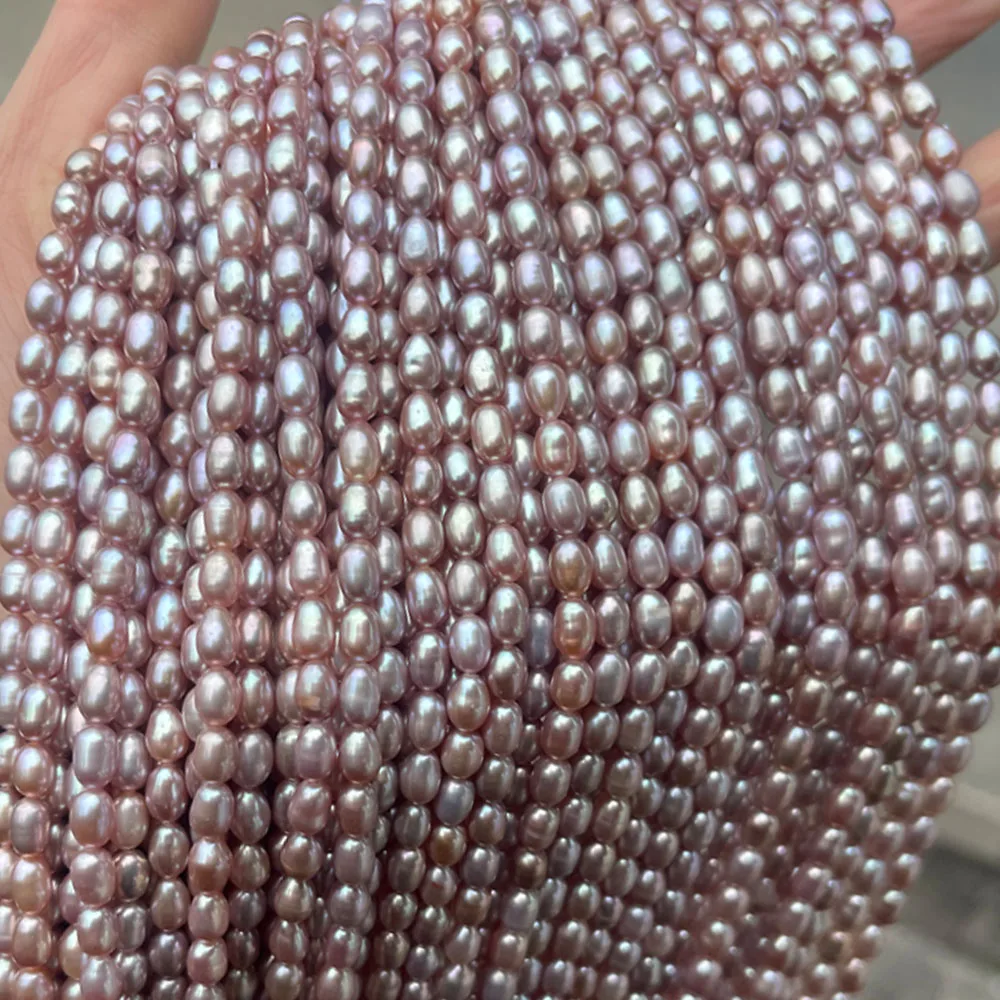 4-5mm High Quality AAA Natural Freshwater Pearl High-gloss Rice-shaped Beads for Jewelry Making DIY Necklace Bracelet Accessory
