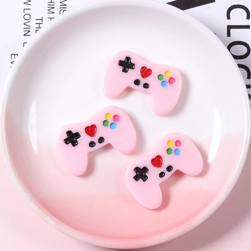 10 Uds. De accesorios Diy, Mini consola de juegos de simulación de resina, controlador, modelo, caja de almacenamiento, caja de papelería, funda de teléfono, Material Diy