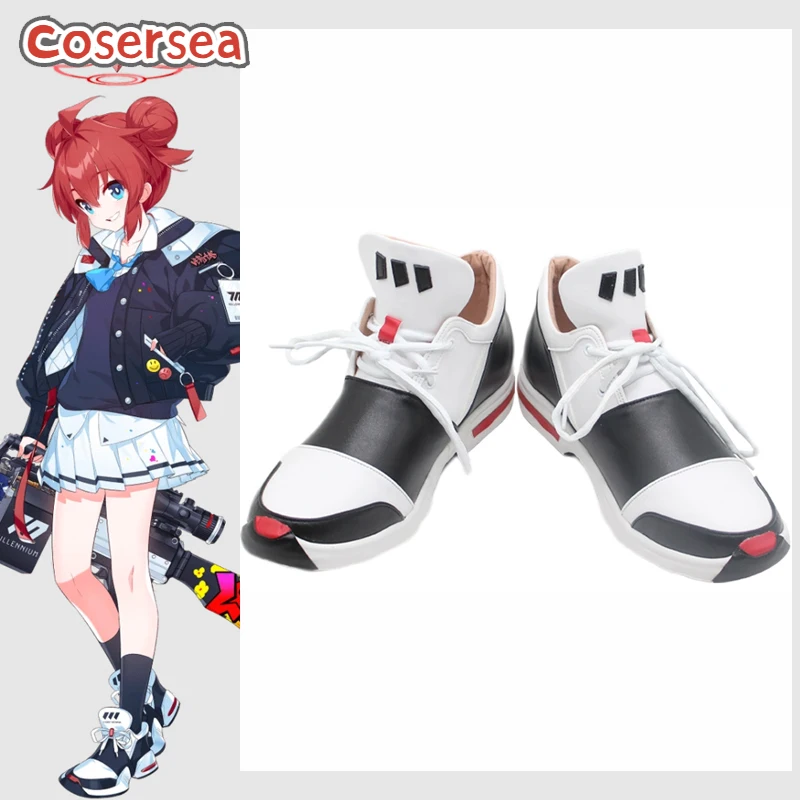 

Cosersea Konuri Maki Cosplay Shoes Blue Archive Konuri Maki Role Play Carnival Party White PU Leather Flat Heel Cosplay Shoes