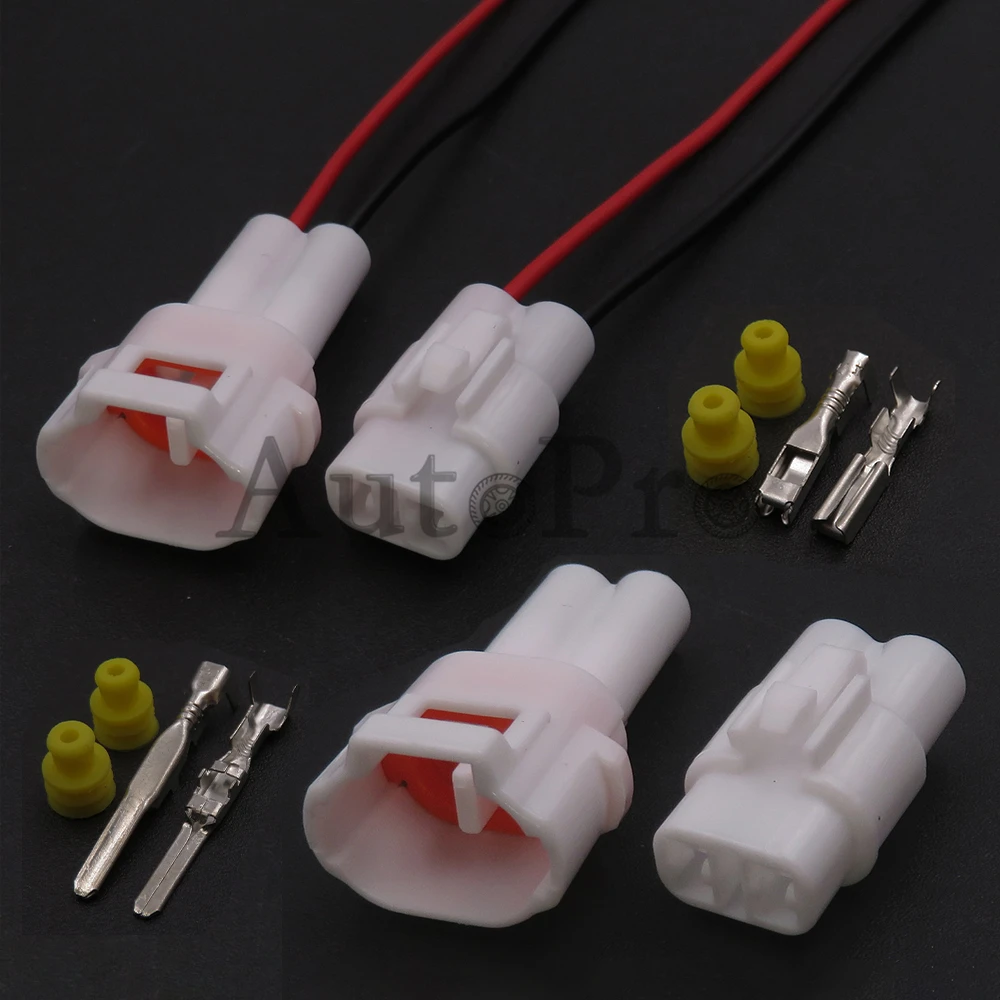 1 Set 2 Hole 6187-2171 AC Assembly White Car Waterproof Connector Automobile Foglight Electric Wiring Socket 6180-2181