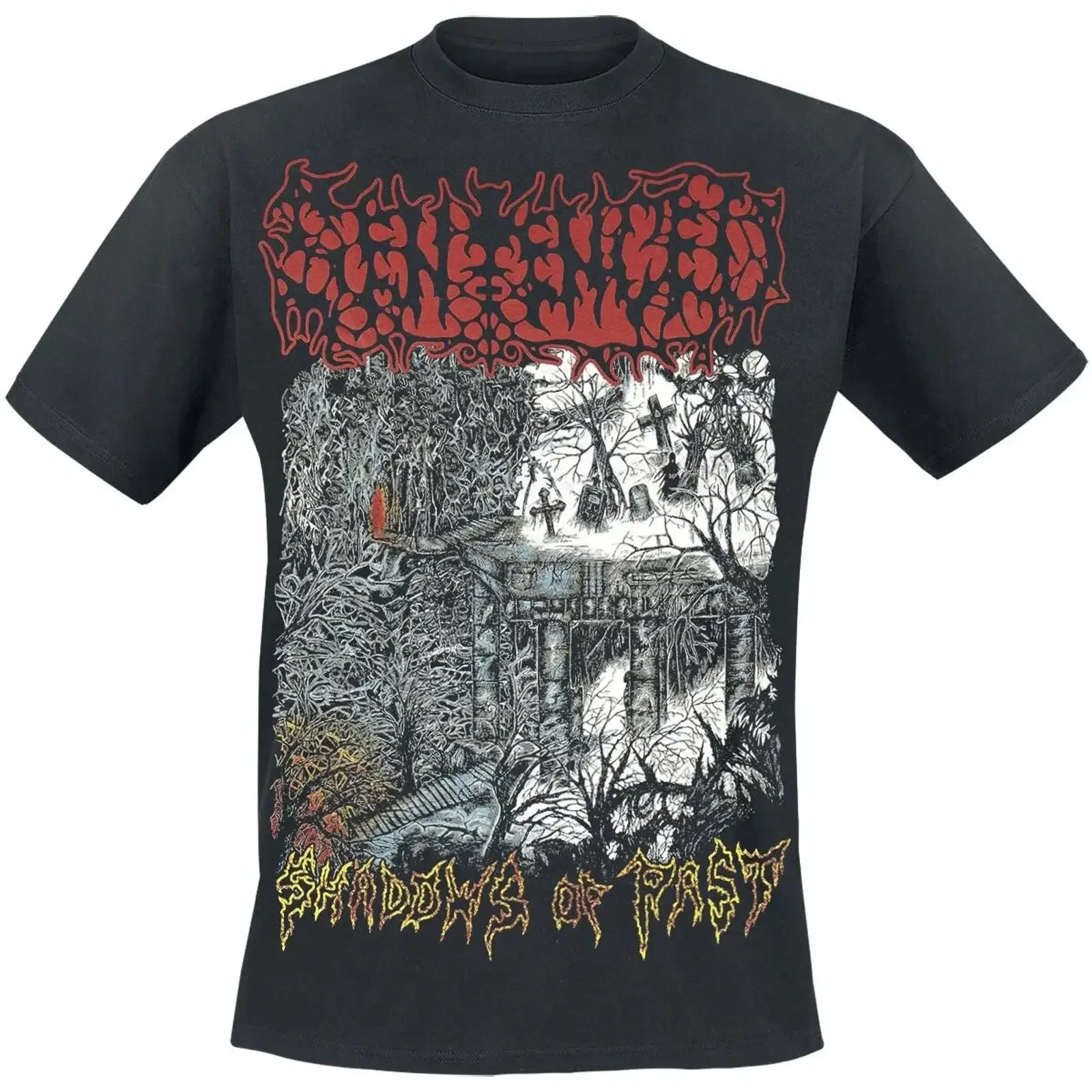 Sentenced T Shirt Men Shadows of the past black vintage Washed Top For Everyday Wear Unisex Comfortable Versatile streetwear