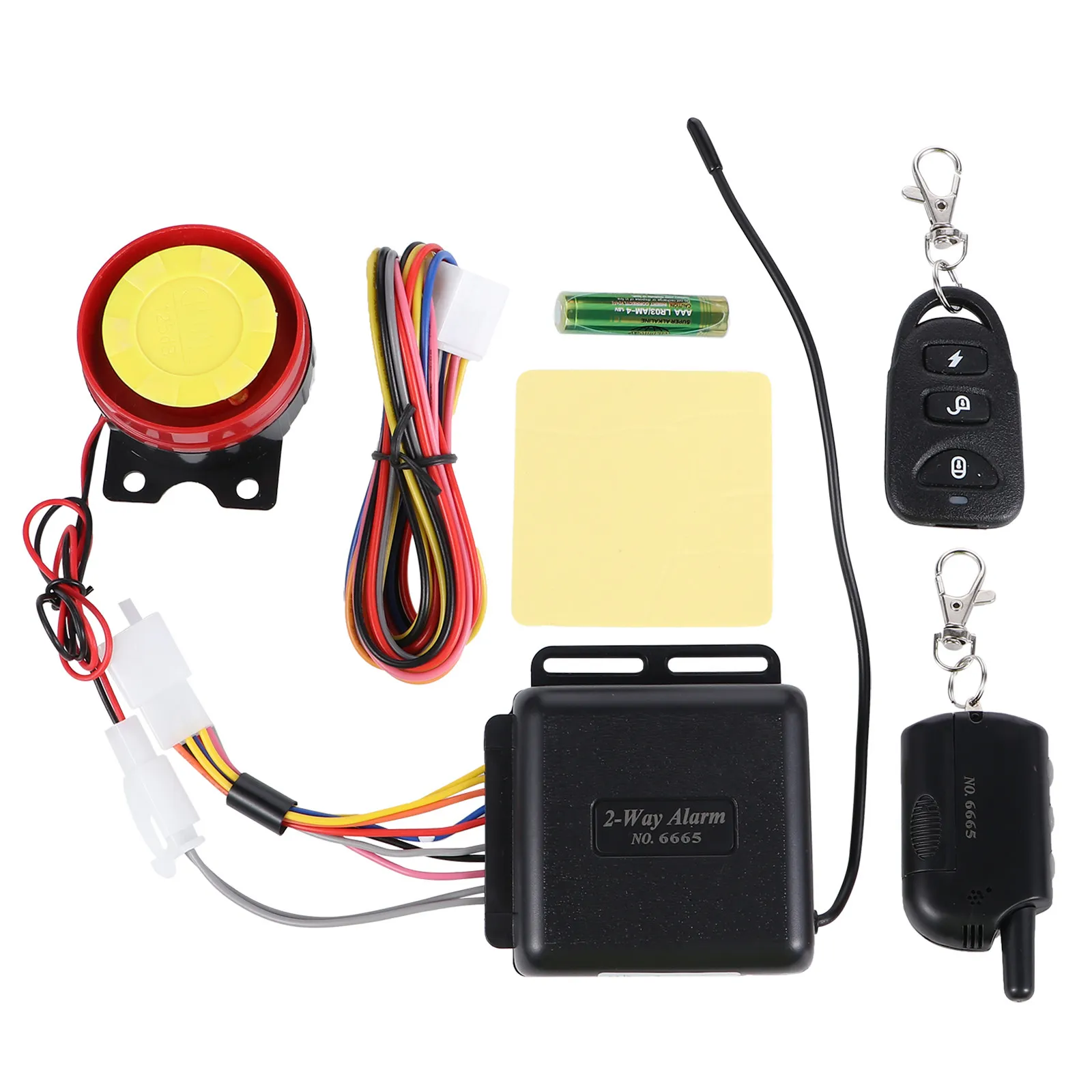 1Set Motorcycle 2 Way Anti Theft Alarm System Small Size Easy Install Outdoor Use 125Db Vibration Forced Unlock Alert Security