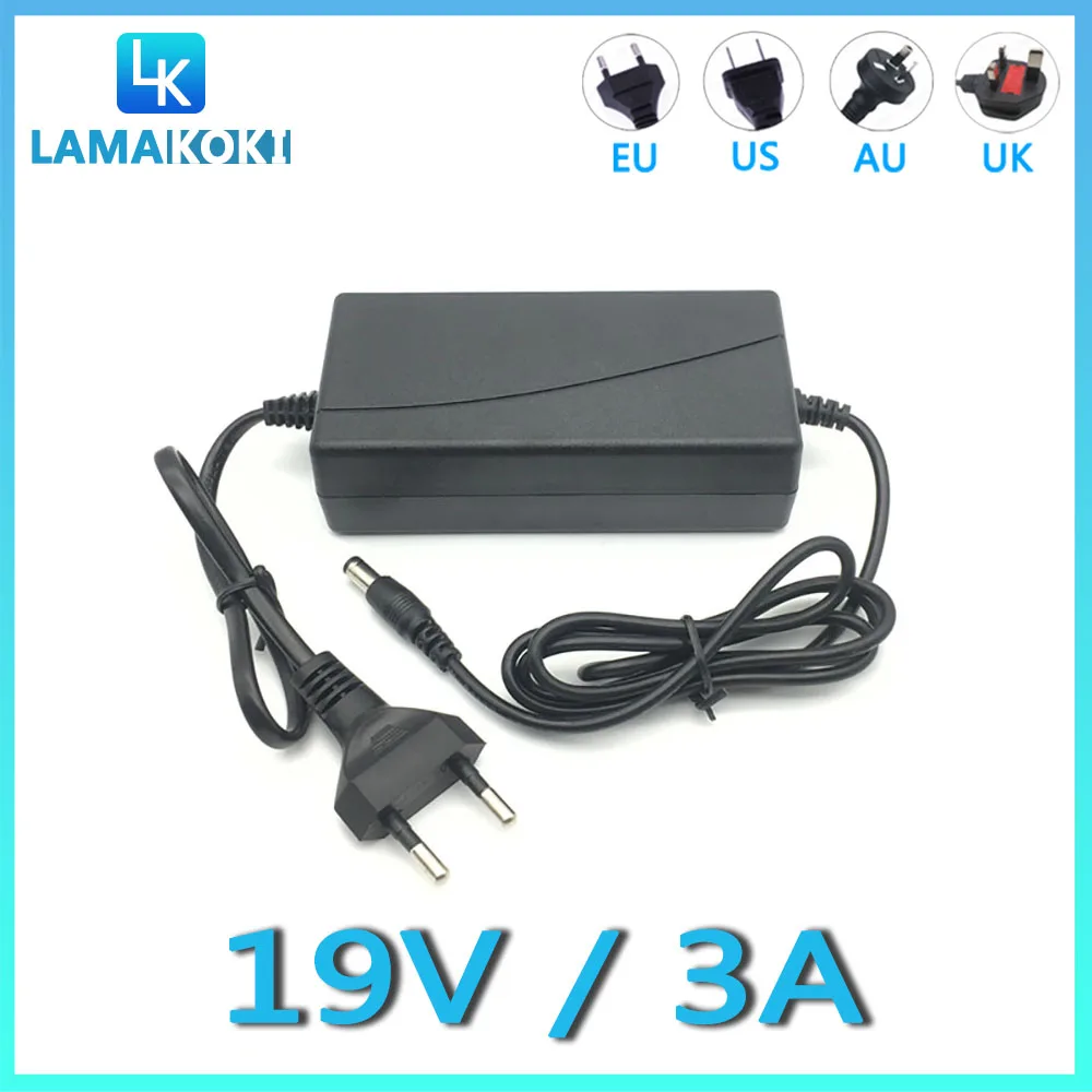 19V 3A Desktop Computer Monitor Power Adapter DC 5.5*2.1MM Universal Voltage Regulator Adapter