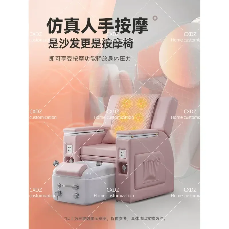 Electric Nail Art and Eyelash Sofa Multi Functional Beauty Bed for Foot Bath Massage Therapy Salon Furniture