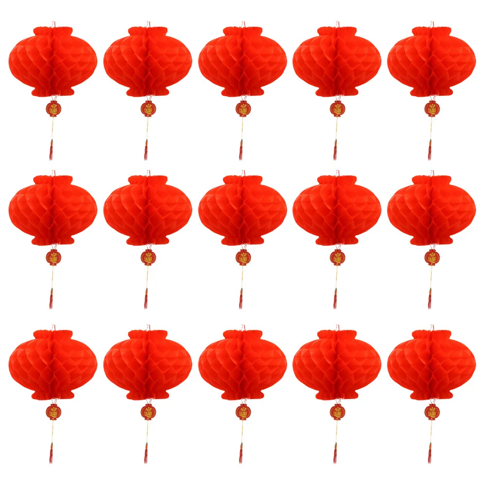

50 pcs 24Cm Red Honeycomb Ball Lantern Style Papercutting Hanging Decoration For New Year Wedding Party Festival Indoor