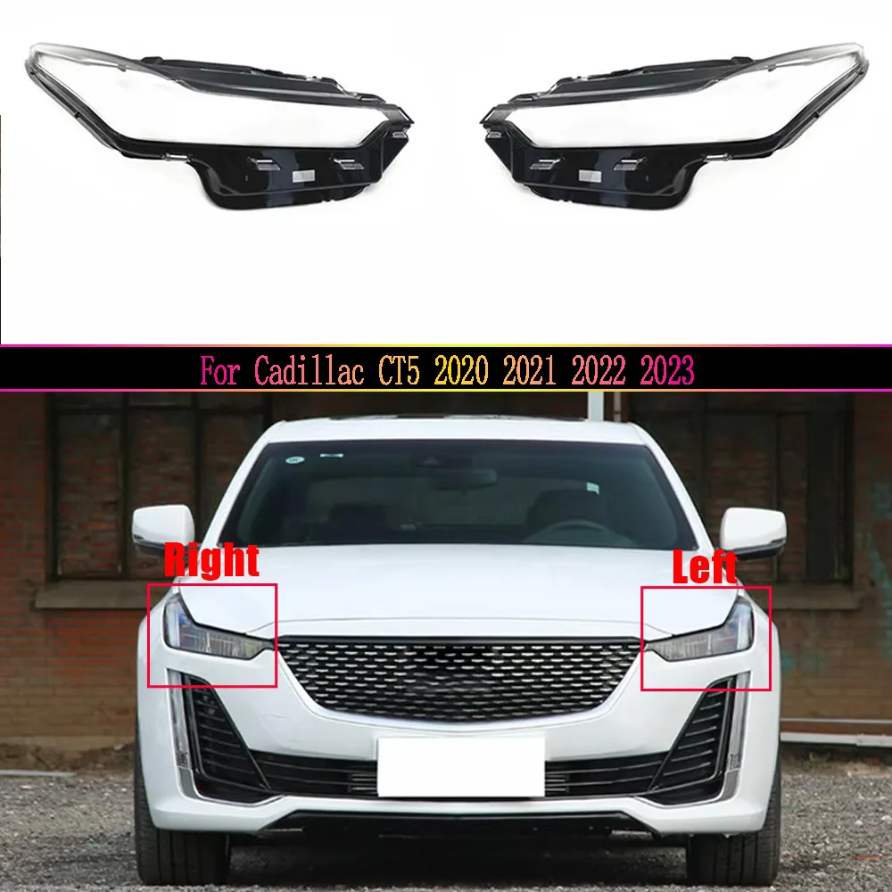 

For Cadillac CT5 2020 2021 2022 2023 Car Accessories Headlight Lens Cover Headlamp Shell Lampshade Transparent Shade Mask Glass