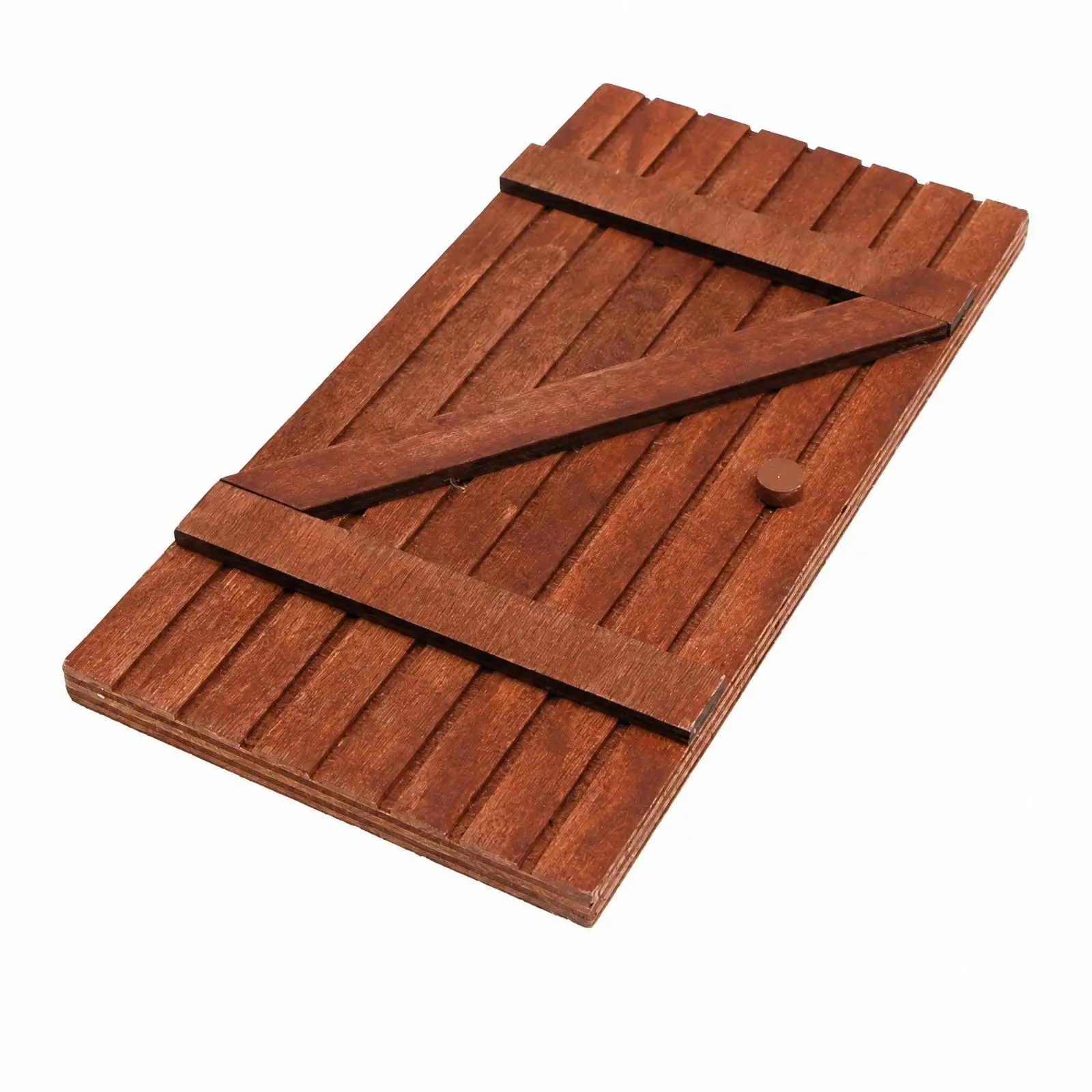 Dollhouse Miniature Door Wood Material with Knob for DIY House Kit Miniature Building and Diorama Scene Decor