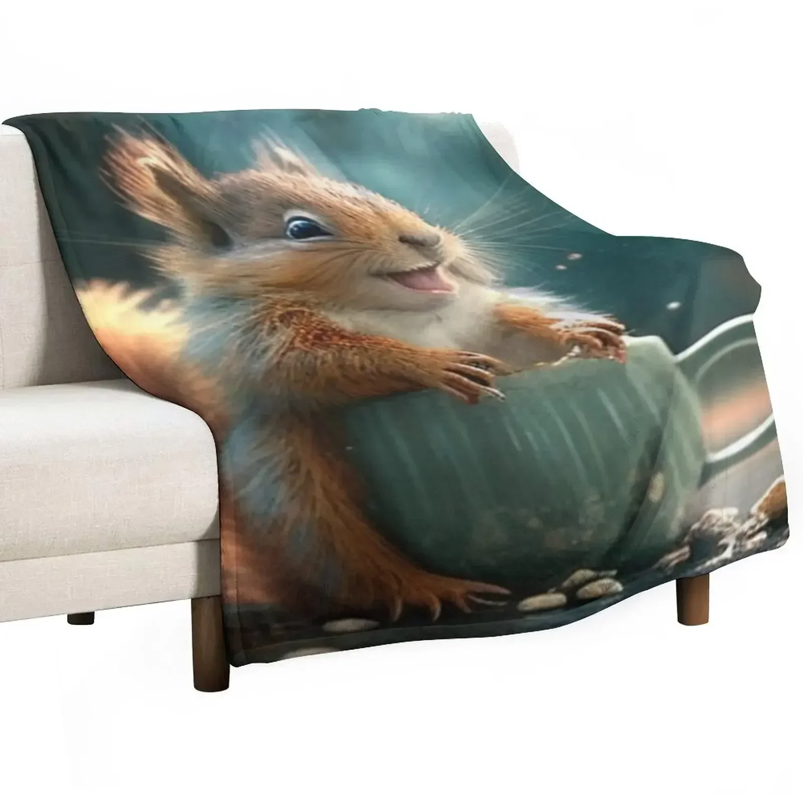 

Happy Little Squirrel Throw Blanket Thin Blankets For Bed Soft Beds Blankets