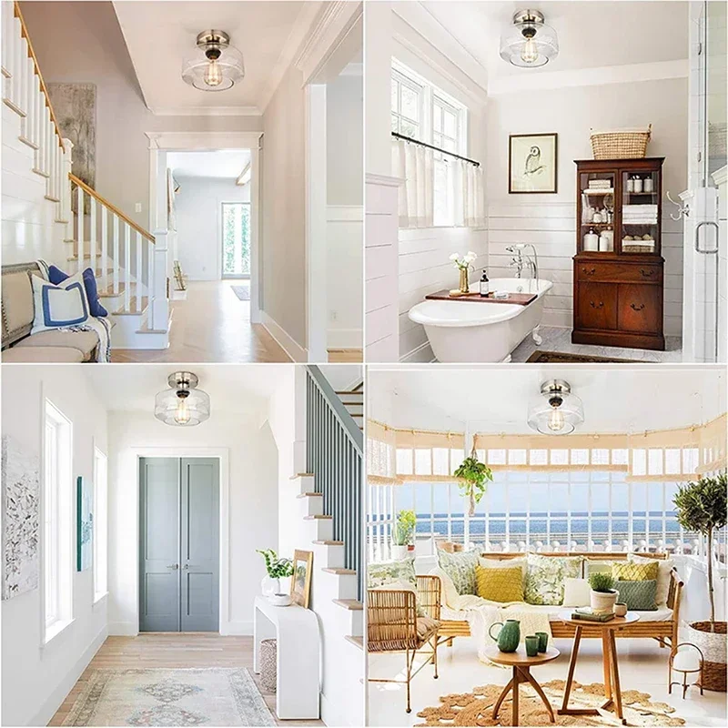 Nordic Modern Aisle Glass Ceiling Lamp Home Lighting LED For Bedroom Living Room Corridor Light Balcony Lights Home Decorations